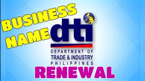 dti renewal of business name.